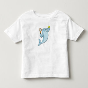 Camiseta Golfinho no Tênis com Raquete de Tênis