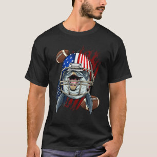 Camiseta Golfinho Patriótico Americano do Jogador de Futebo