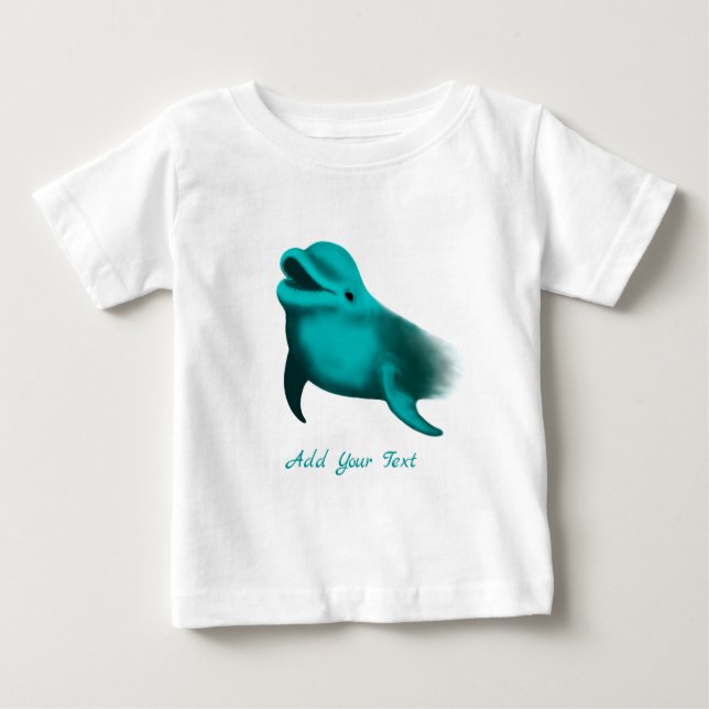 Camiseta Golfinho Sortudo - Adicione seu texto (Frente)