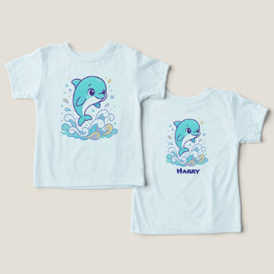 Camiseta Golfinho Splash de Bolha Personalizado Animal Mari