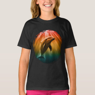 Camiseta golfinho verão mar oceano pôr do sol