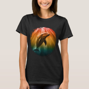 Camiseta golfinho verão mar oceano pôr do sol