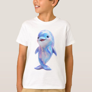 Camiseta Golfinhos Crianças Mármore Cósmico Iridescente