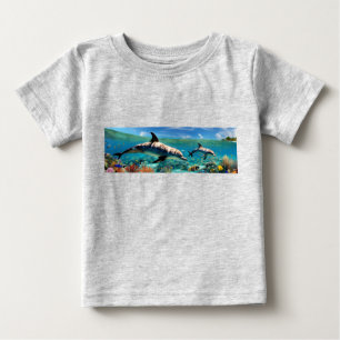 Camiseta Golfinhos Dançantes num Paraíso de Coral