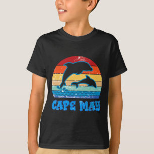 Camiseta Golfinhos do Cabo May Cores Retro Praia de Nova Je