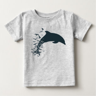 Camiseta Golfinhos do Mar Gaivotas da Natureza