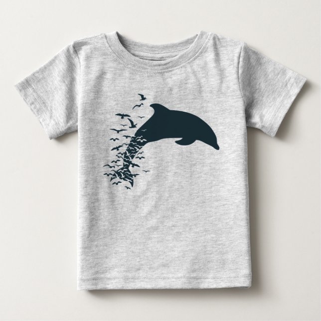 Camiseta Golfinhos do Mar Gaivotas da Natureza (Frente)