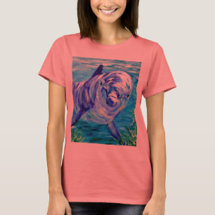 Camiseta Golfinhos do oceano que pintam a imagem
