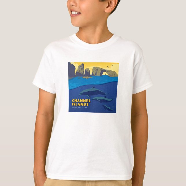Camiseta Golfinhos do Parque Nacional das Ilhas do Canal (Frente)