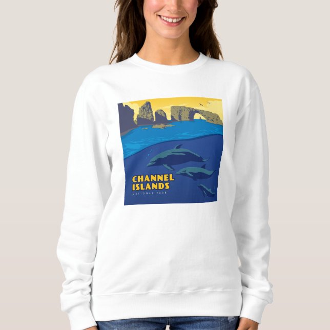 Camiseta Golfinhos do Parque Nacional das Ilhas do Canal (Frente)