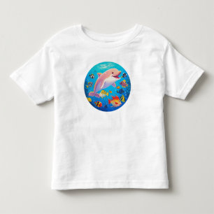 Camiseta Golfinhos e Peixes Tropicais Submarinos