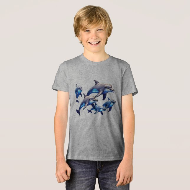 Camiseta Golfinhos Reproduzíveis (Frente Completa)