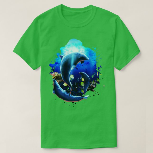Camiseta Golfinhos submarinos (Frente do Design)