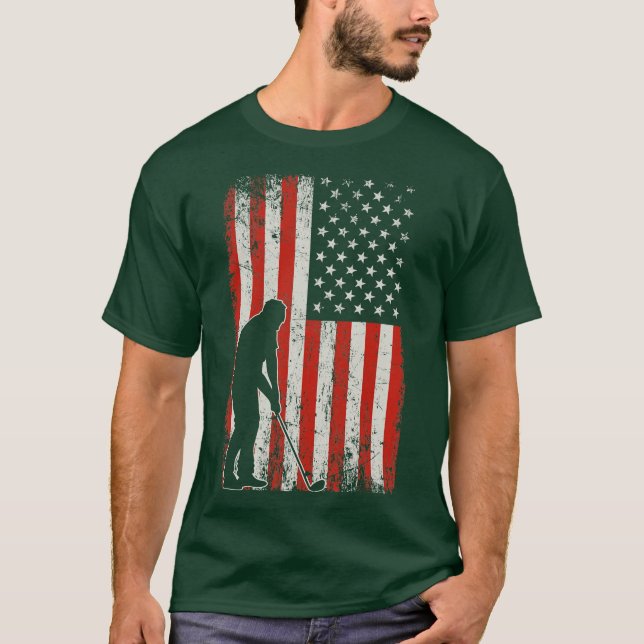 Camiseta Golfista Bandeira EUA (Frente)