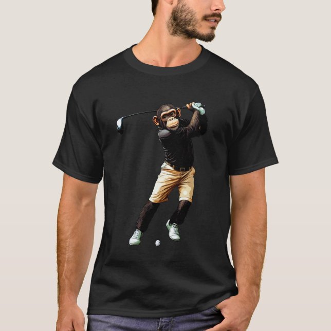 Camiseta Golfista Chimpanzé Golfe Chimpanzé (Frente)