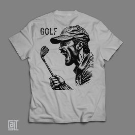 Camiseta Golfista Irritado Gritando Engraçado Golf Frustrad