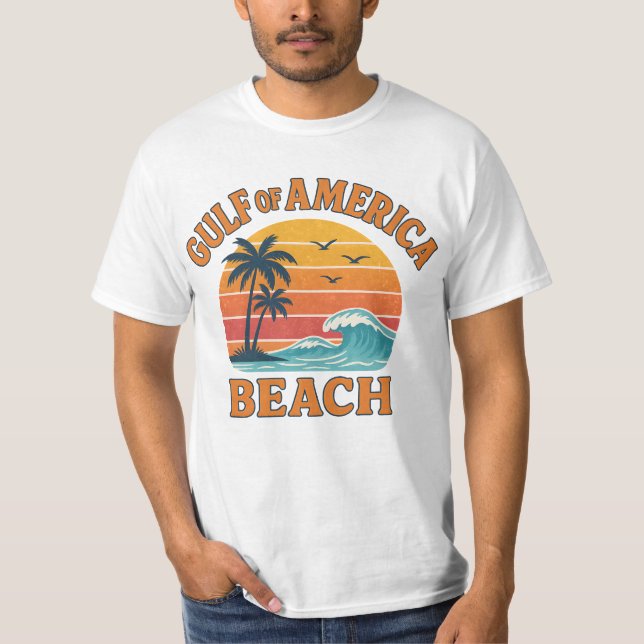 Camiseta Golfo da América Retro Beach Vibes Design (Frente)