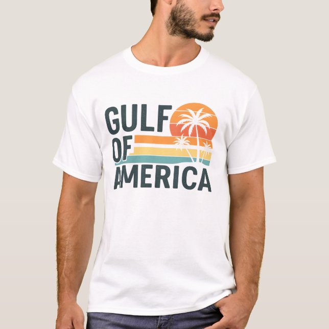 Camiseta Golfo da América Retro Beach Vibes Design (Frente)