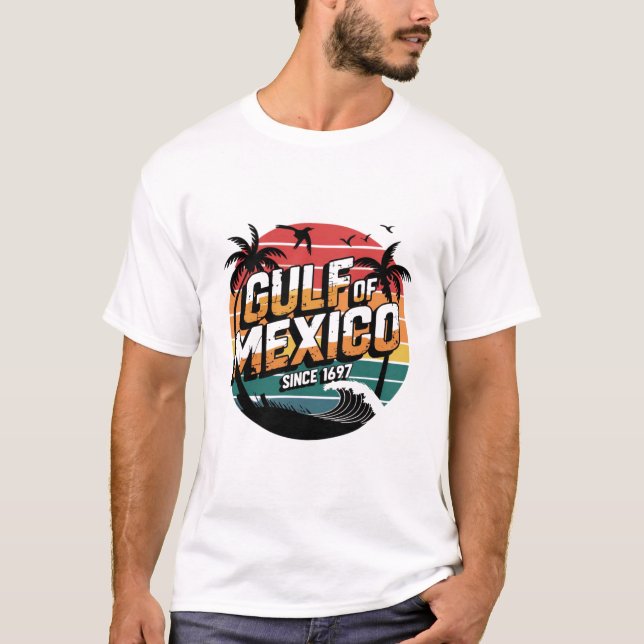 Camiseta Golfo do México desde 1672 - Retro Beach (Frente)