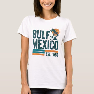 Camiseta Golfo do México Est 1550 Retro Praia Vintage