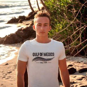 Camiseta GOLFO DO México - Estilo de Tipografia Minimalista