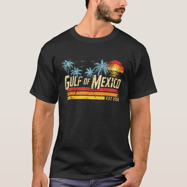 Camiseta Golfo do México Férias de Verão nas Palmas (Frente)