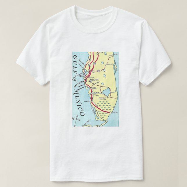 Camiseta Golfo do México na Flórida (Frente do Design)