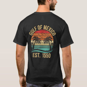 Camiseta Golfo do México Retro Vintage Praia Homens Mulhere