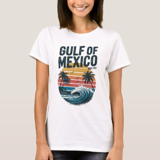 Camiseta Golfo do México - Surf de Vintage - Retro Beach