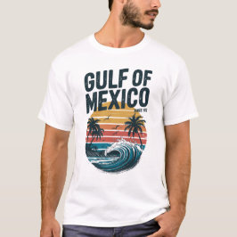 Camiseta Golfo do México - Surf de Vintage - Retro Beach