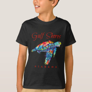 Camiseta Golfo do Sul Alabama Watercolor Sea Turtle