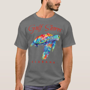 Camiseta Golfo do Sul Alabama Watercolor Sea Turtle1
