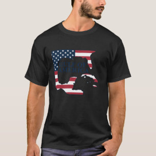 Camiseta Golfo Dos EUA Mapa Patriótico Americano Flag Gu