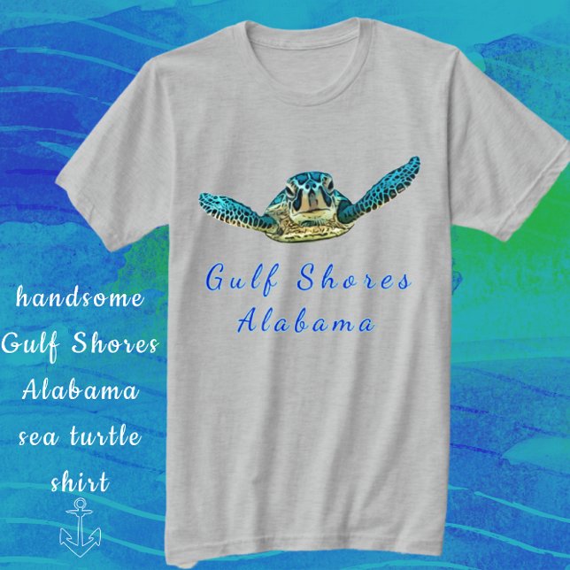 Camiseta Golfo nas margens do Alabama Tartaruga-do-mar (Criador carregado)