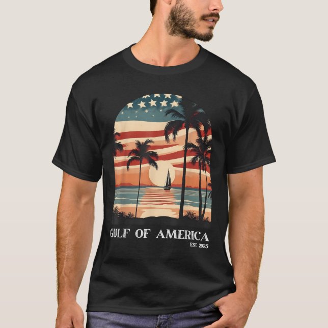 Camiseta Golfo Retro Da América No Leste De 2025 Homens Ame (Frente)