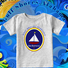 Camiseta Golfo Shores, Alabama Cute Sailboat Anchor e Nome
