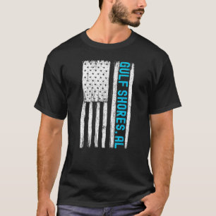 Camiseta Golfo Shores Alabama Souvenirs Bandeira Mulheres