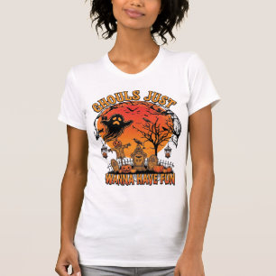 Camiseta Golosias Só Querem se Divertir no Halloween Cemité