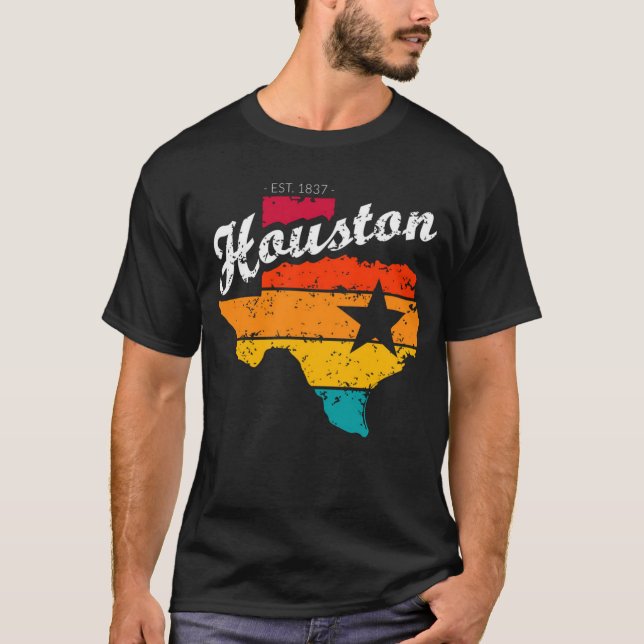 Camiseta Golpe De Astro De Batedeira De Houston Retro Astro (Frente)
