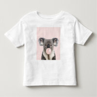 Goma de bolhas rosa soprando o Urso Koala