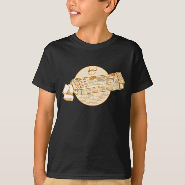 Camiseta Goma de mascar com sabor a sardinha peixe engraçad (Frente)