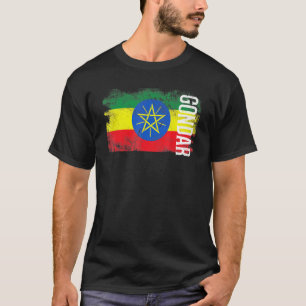 Camiseta Gondar Etiópia Bandeira Para Homens Etíopes Crianç