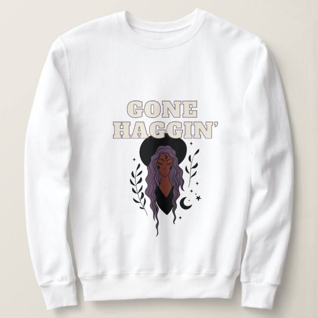 Camiseta Gone Haggin’ Witchy (Frente do Design)