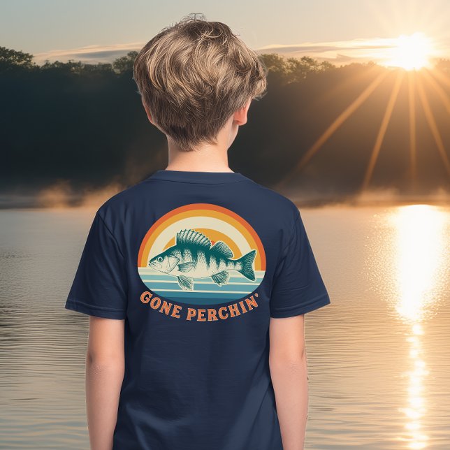 Camiseta Gone Perchin Fishing for Perch Sunrise to Sunset (Criador carregado)
