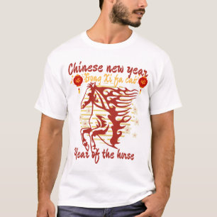 Camiseta Gong Xi fa Cai ano do cavalo ano novo chinês