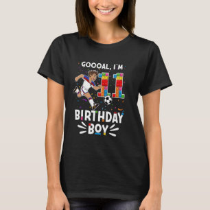 Camiseta Gooal! Eu tenho 11 anos, eu construo blocos, eu 11