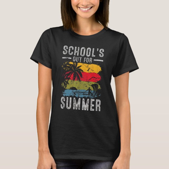 Camiseta Good Bye School Hello Summer Retro 70s School Out (Frente)