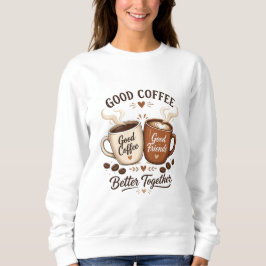 Camiseta Good Coffee Good Friends mit zwei Kaffeetassen