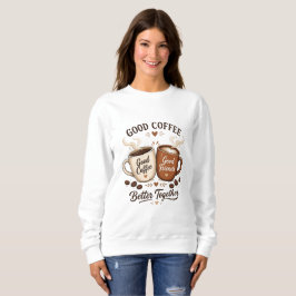 Camiseta Good Coffee Good Friends mit zwei Kaffeetassen