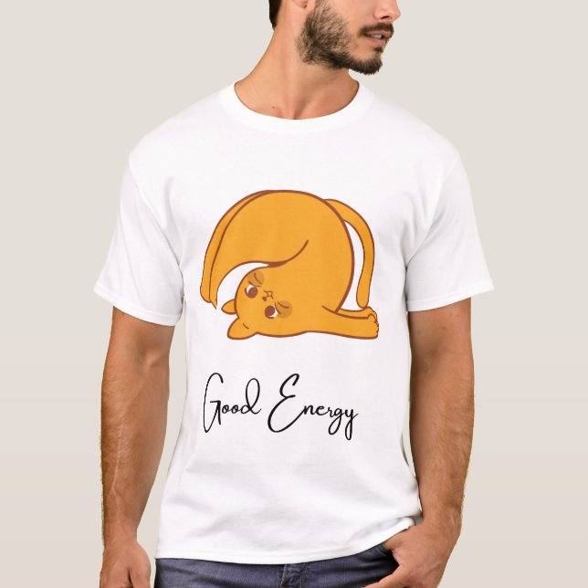 Camiseta Good energy cat (Frente)